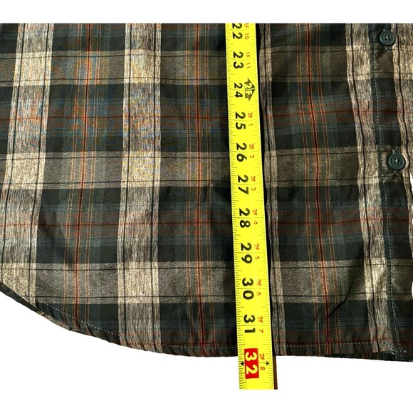Columbia Omni Shade Shirt Men's XXL UPF 30 Plaid Gray Brown Roll Tab Sleeve NEW - Picture 7 of 10